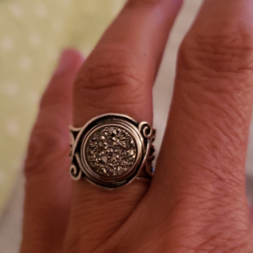 925 ss ring druzy